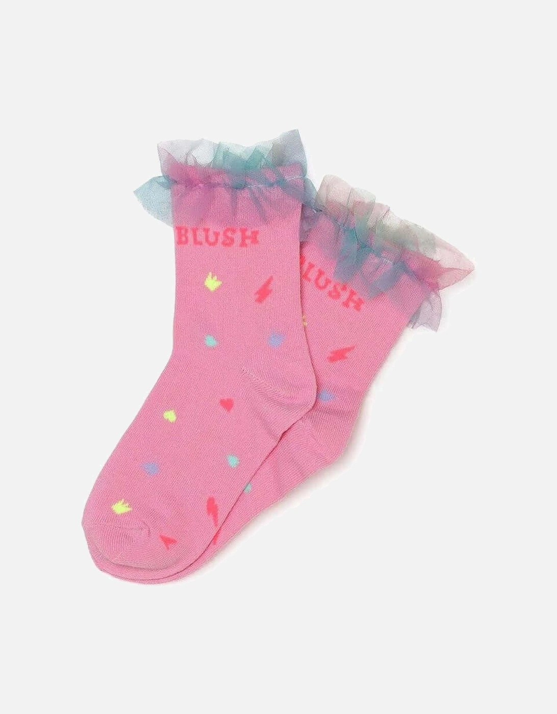 Girls Pink Tulle Ankle Socks