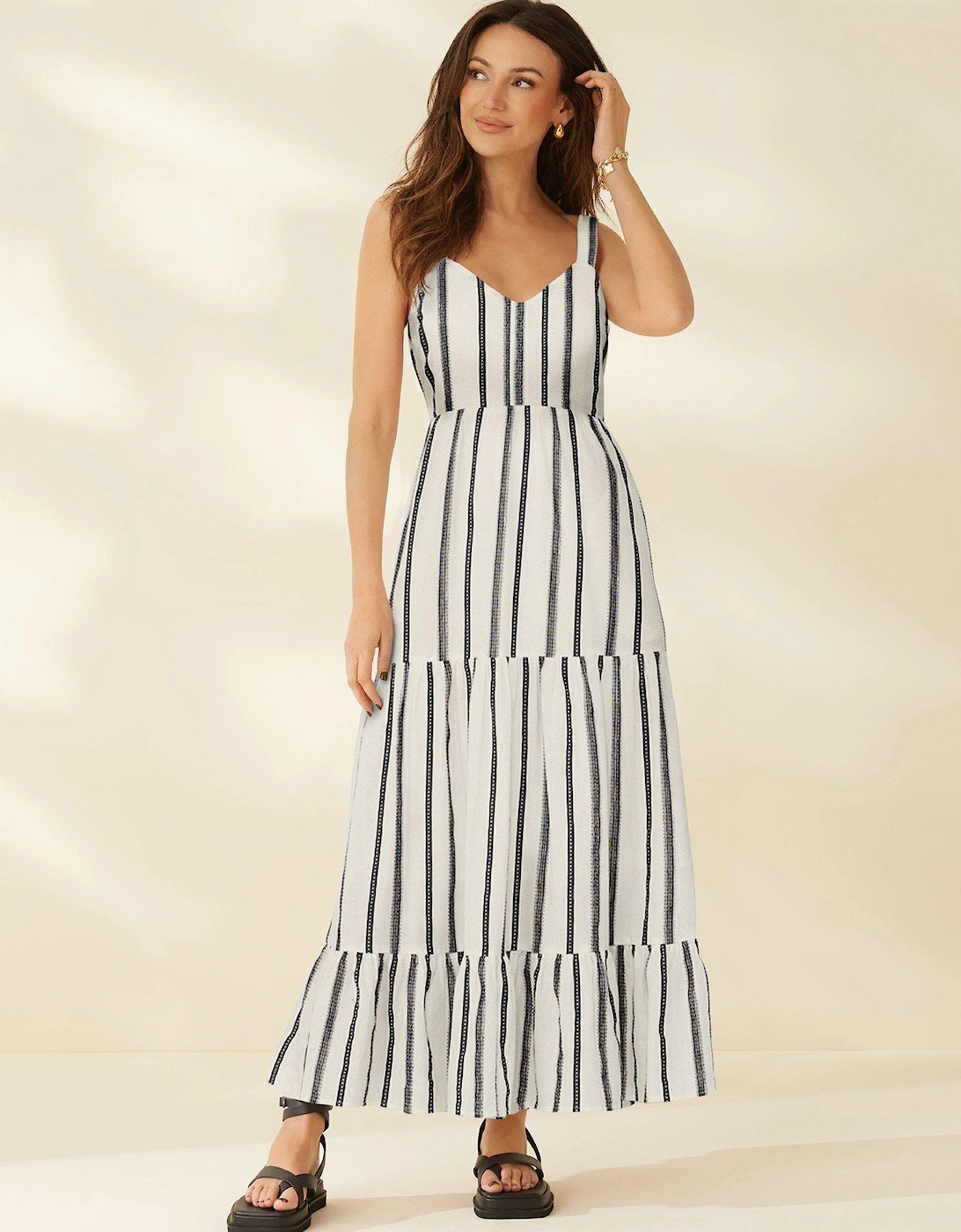 Stripe Midaxi Strappy Dress - Multi , 2 of 1