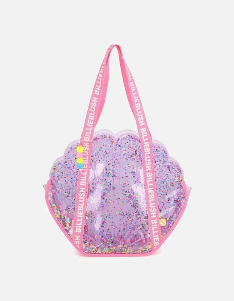 Girls Purple Shell Confetti Bag