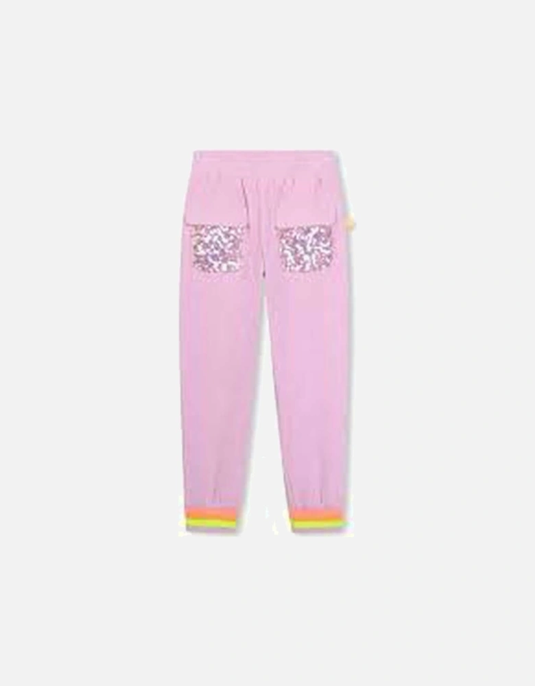 Girls Cotton Sequinned Joggers