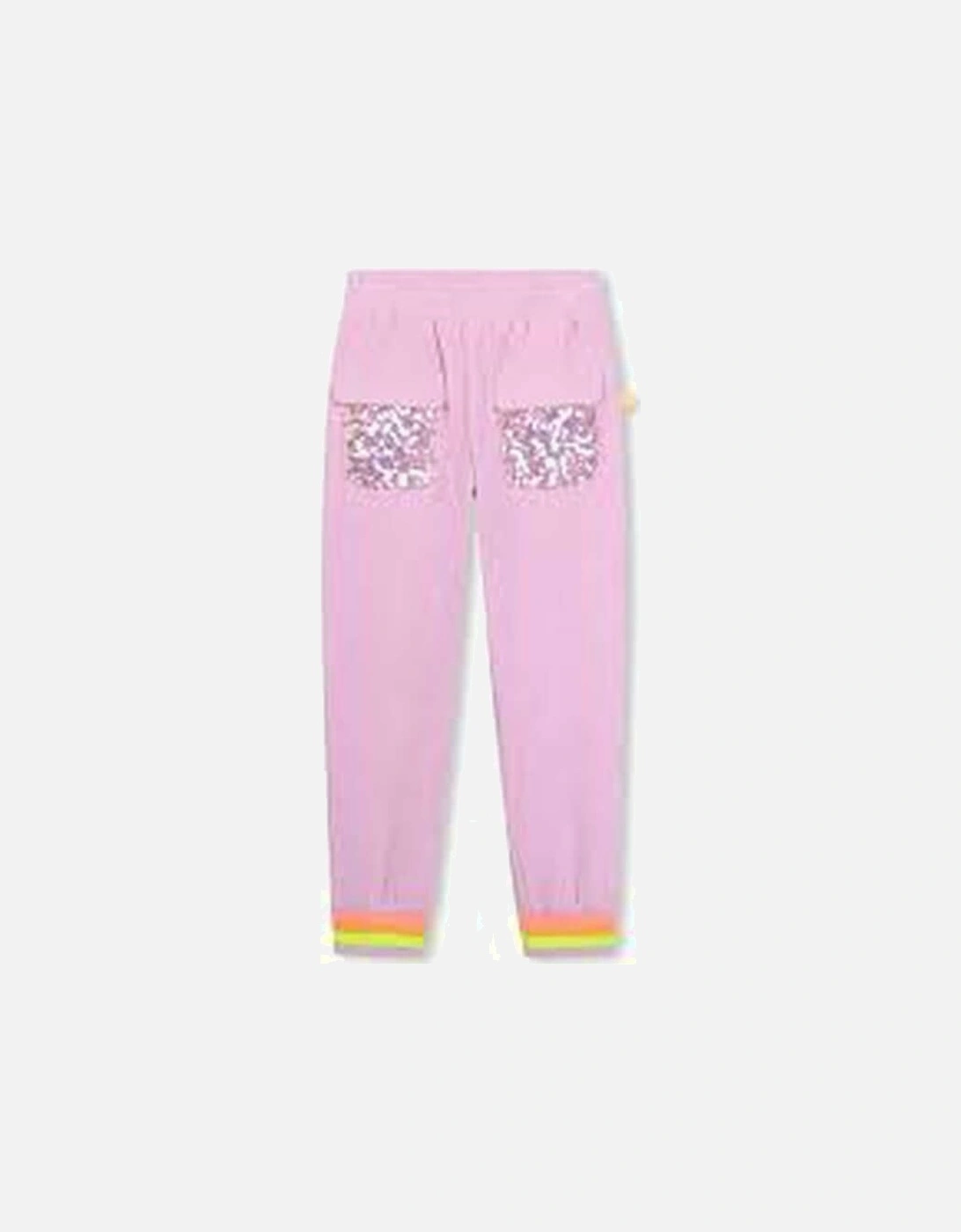 Girls Cotton Sequinned Joggers, 2 of 1