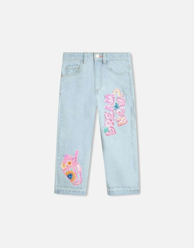 Girls Denim Sequin Jeans
