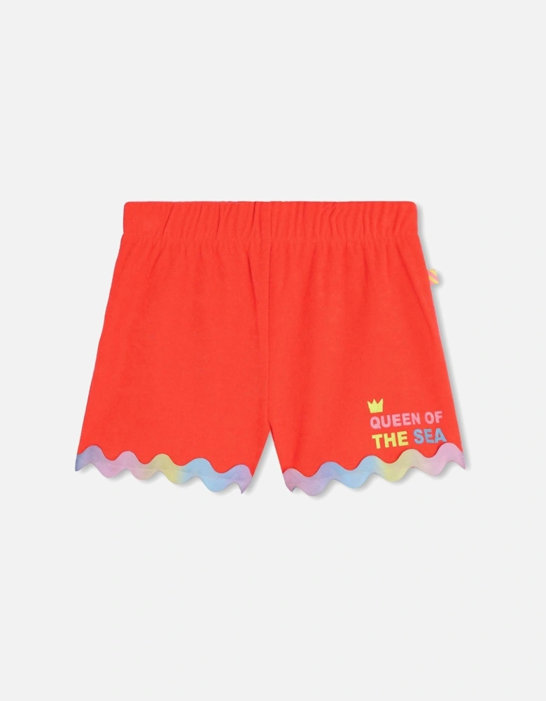 Girls Orange Queen Of The Sea Shorts