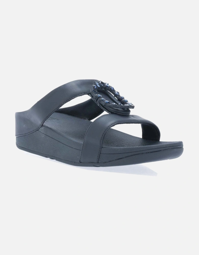Womens Lulu Crystal-Circlet H-Bar Slide Sandals