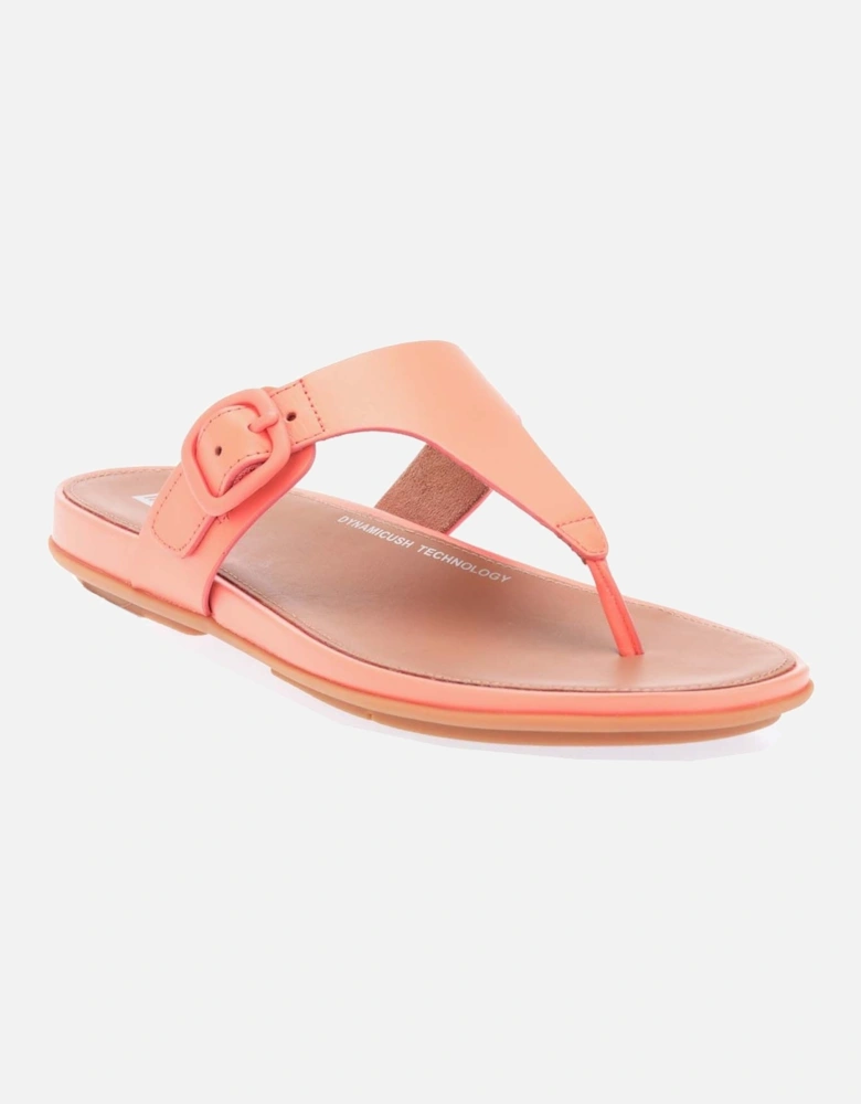 Womens Gracie Rubber-Buckle Toe-Post Sandals