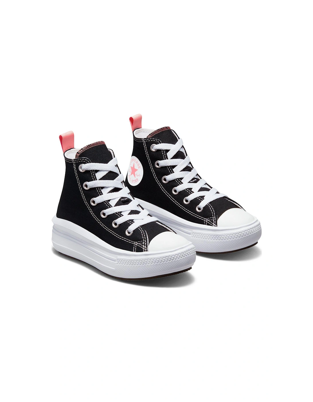 Kids Girls Move Canvas Hi Top Trainers - Black/Pink