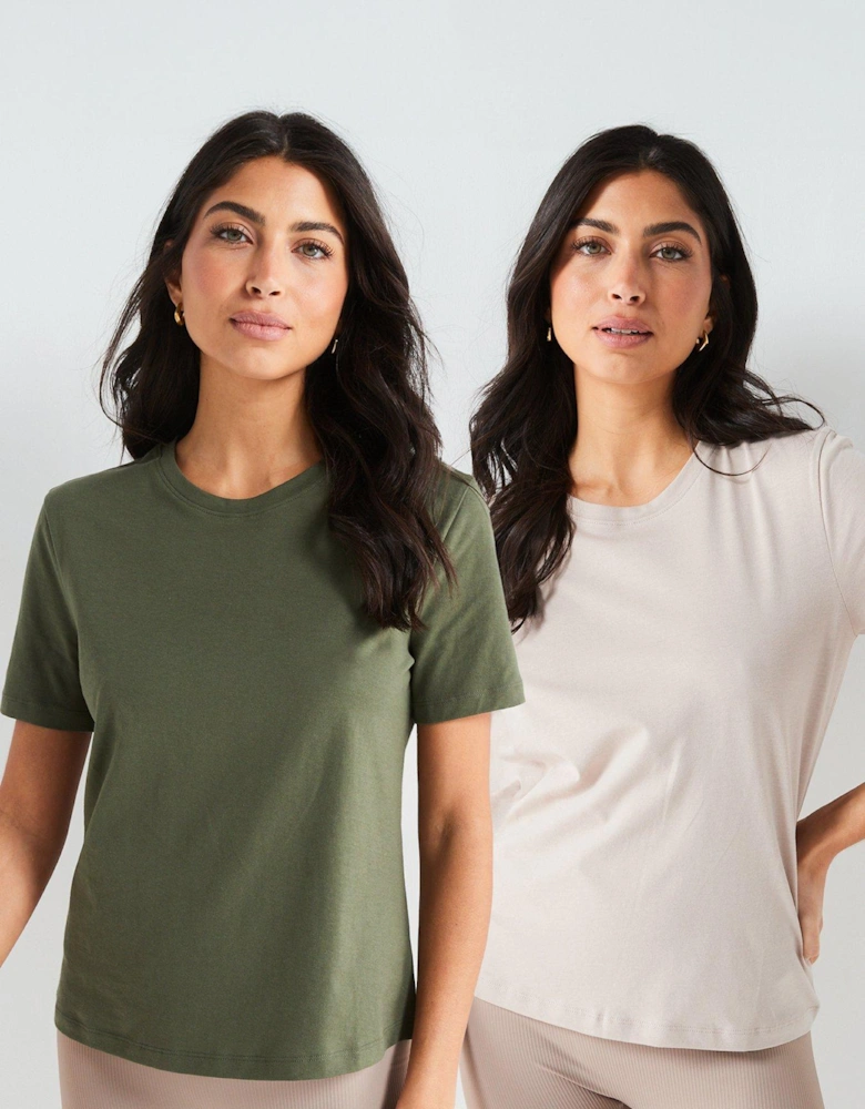 2 Pack Essential Crew Neck T-shirt - Multi