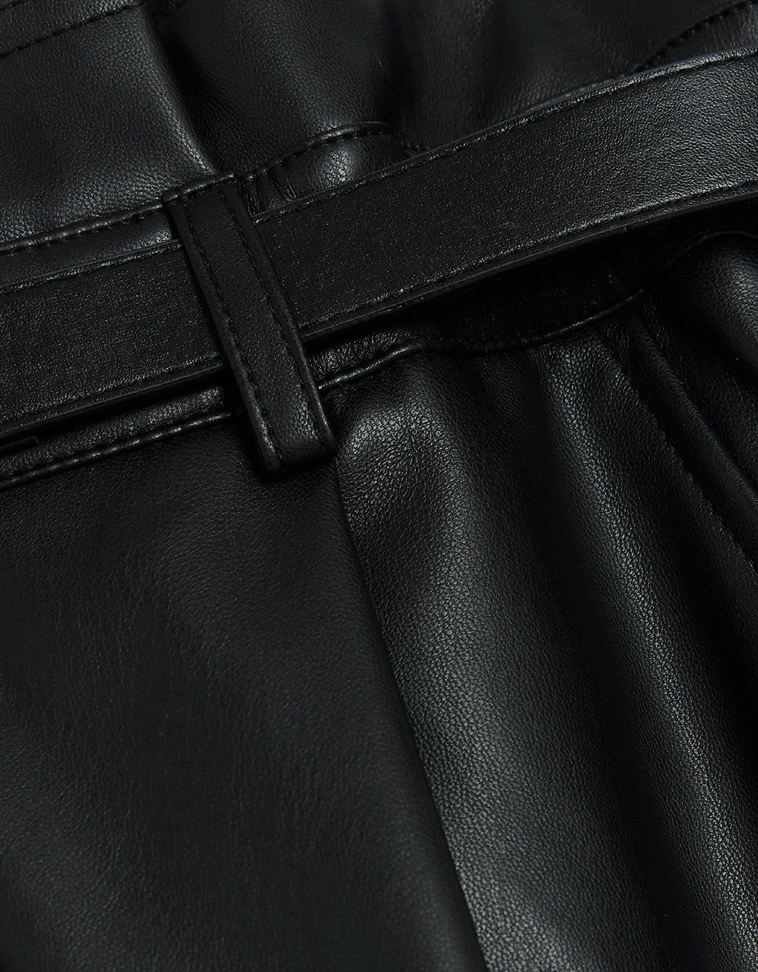PU Paperbag Trouser - Black