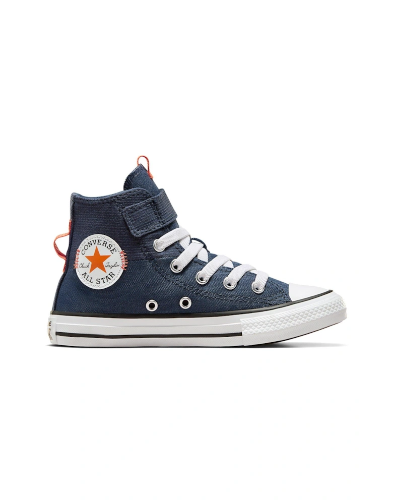 Kids Boys Easy-On Velcro Day Trip Utility High Tops Trainers - Navy