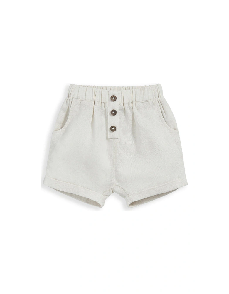 Baby Boys Linen Short - Beige