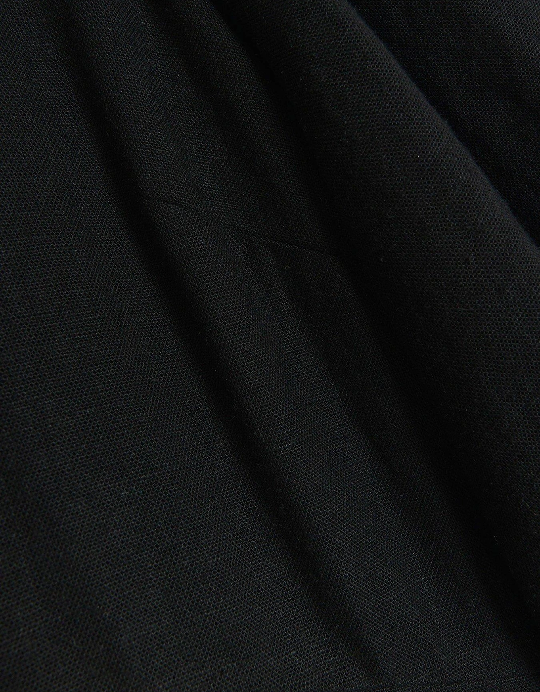 V Neck Midi Dress - Black