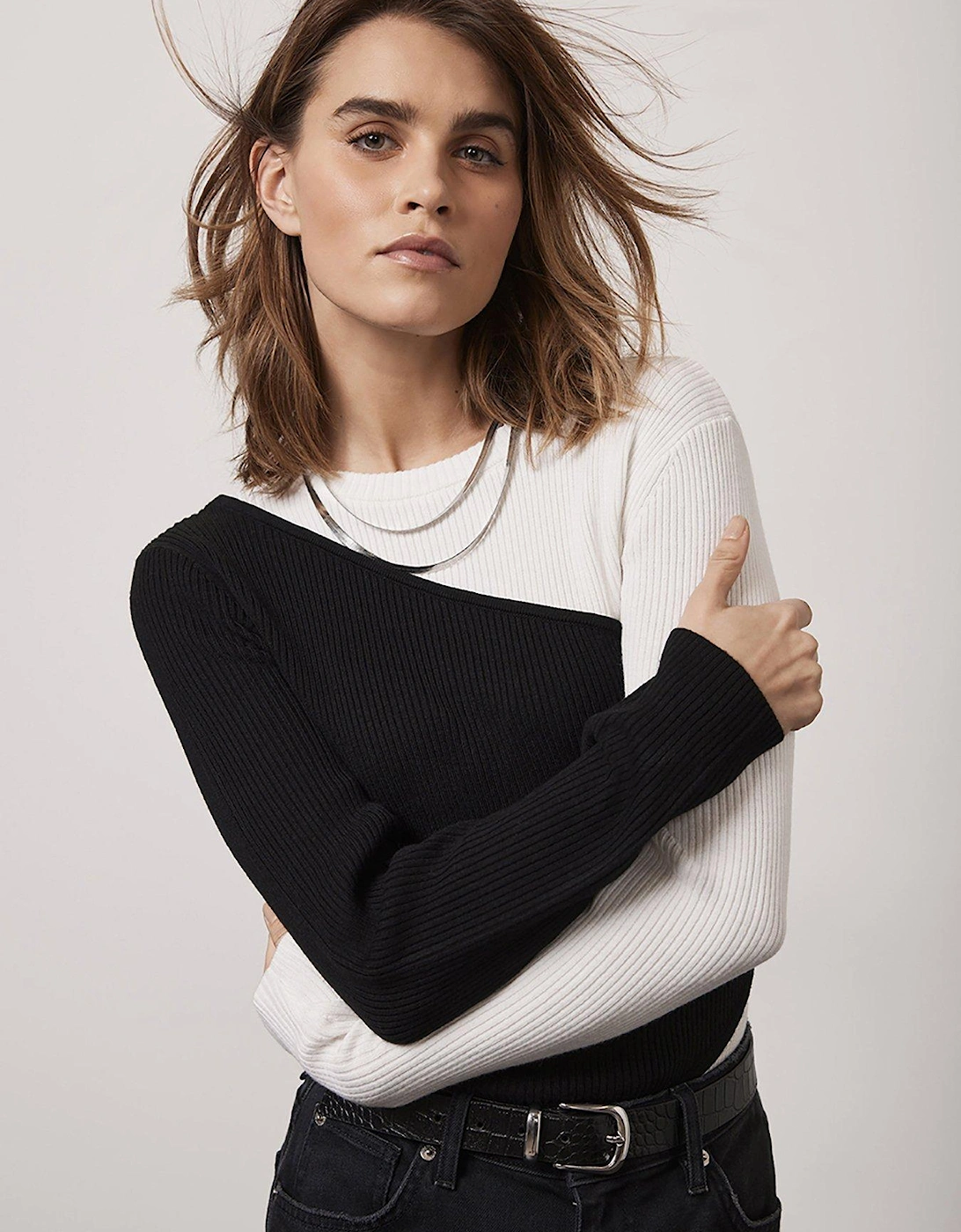 Ivory Colour Block Jumper, 2 of 1