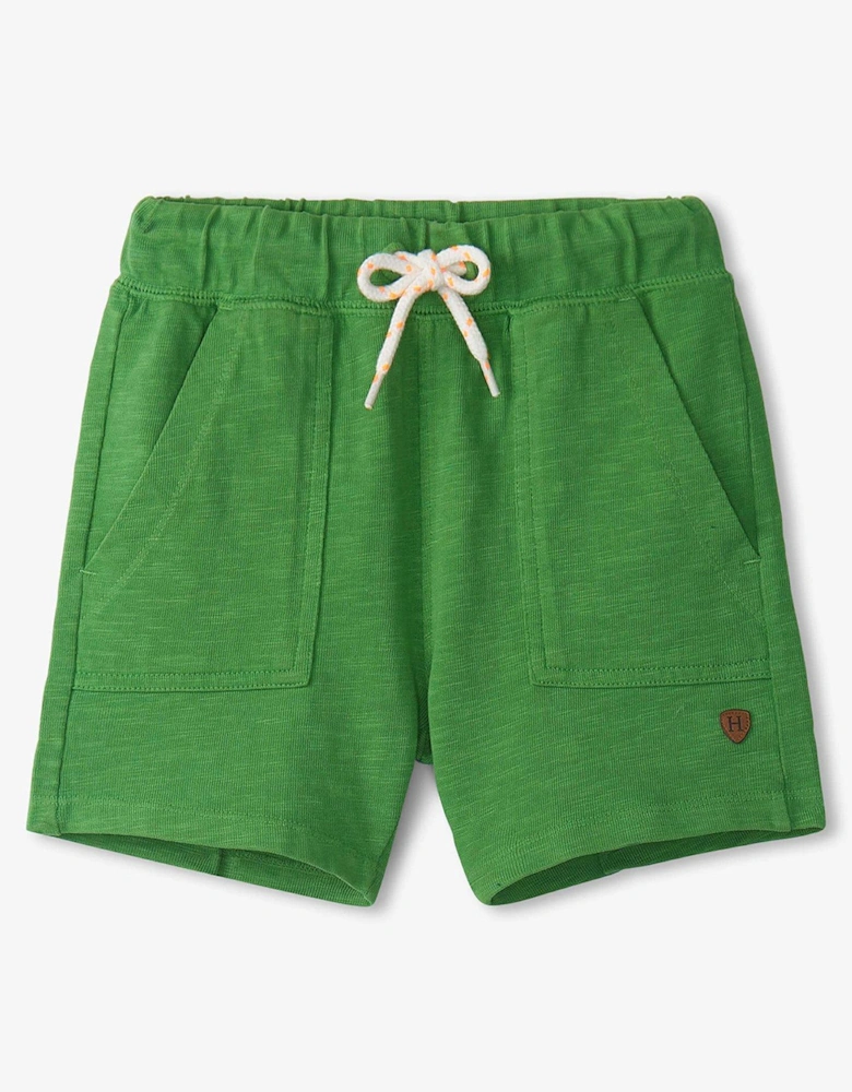 Boys Camp Green Relaxed Shorts - Green