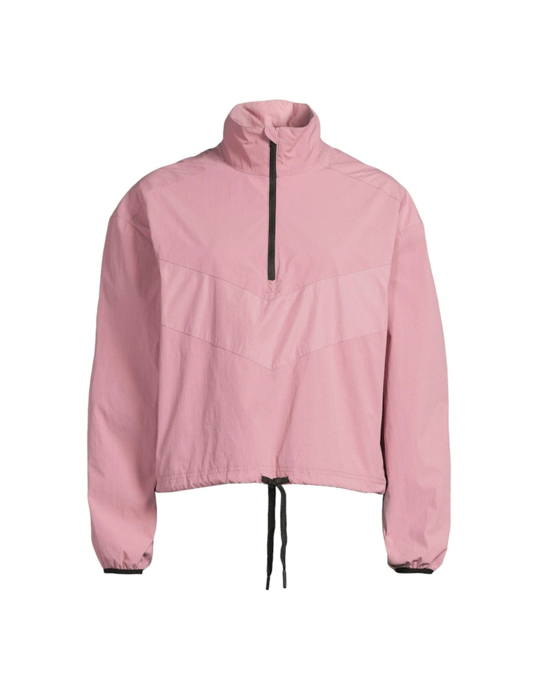 x V by Very Crinkle Nylon Track Overhead Jacket - Pink