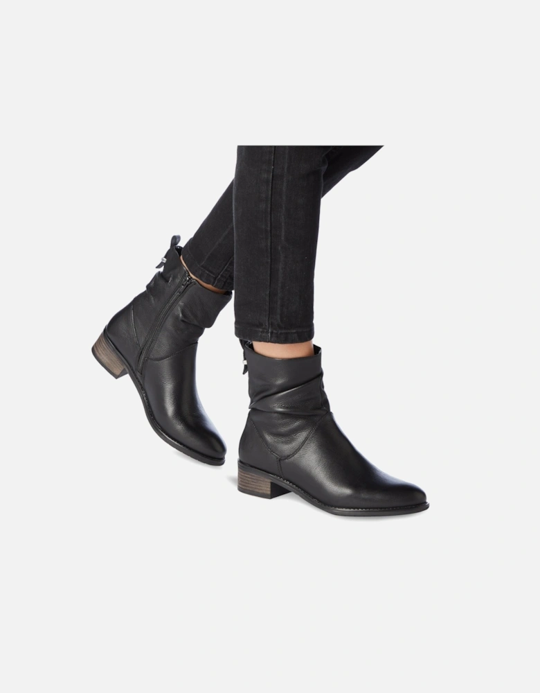Ladies Pagerss 2 - Ruched Low Block Heel Ankle Boots