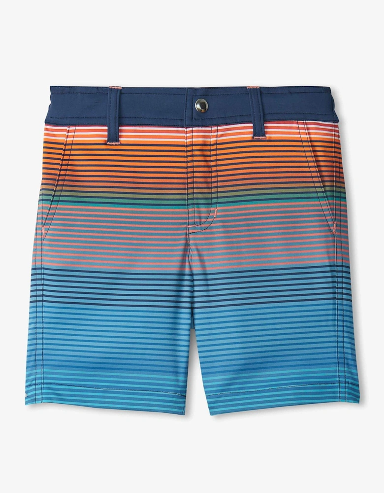 Boys Sunset Gradient Quick Dry Shorts - Peacoat