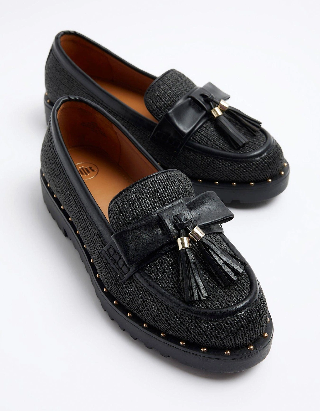 Raffia Loafer Shoe - Black