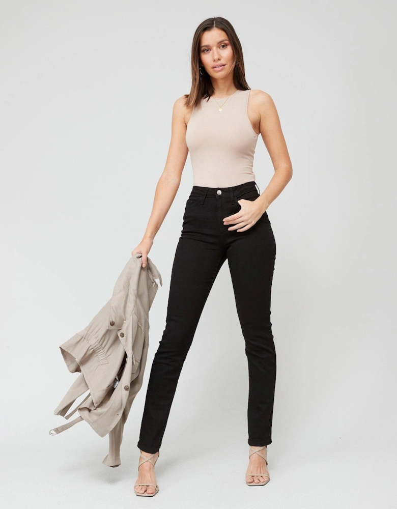 Isabelle High Rise Slim Leg Jeans - Black