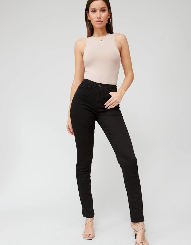 Isabelle High Rise Slim Leg Jeans - Black