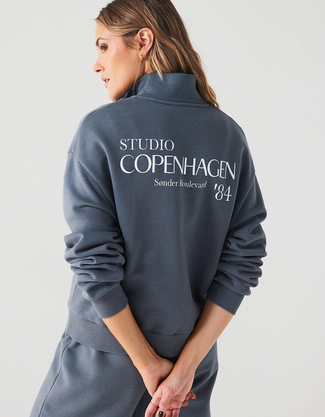 Copenhagen 1/4 Zip Sweatshirt Co-ord - Charcoal