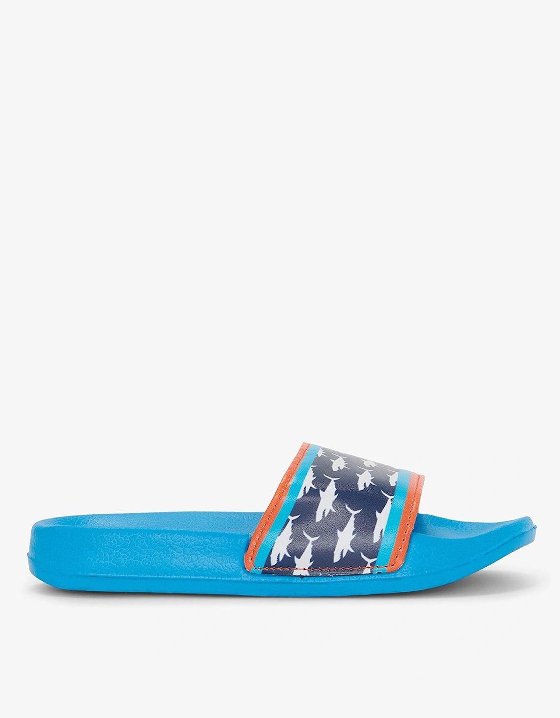 Boys Printed Shark Slide On Sandals - Blue, 4 of 3