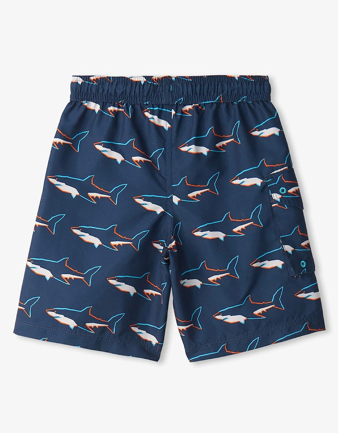 Boys Swimming Sharks Board Shorts - Medieval Blue, 6 of 5