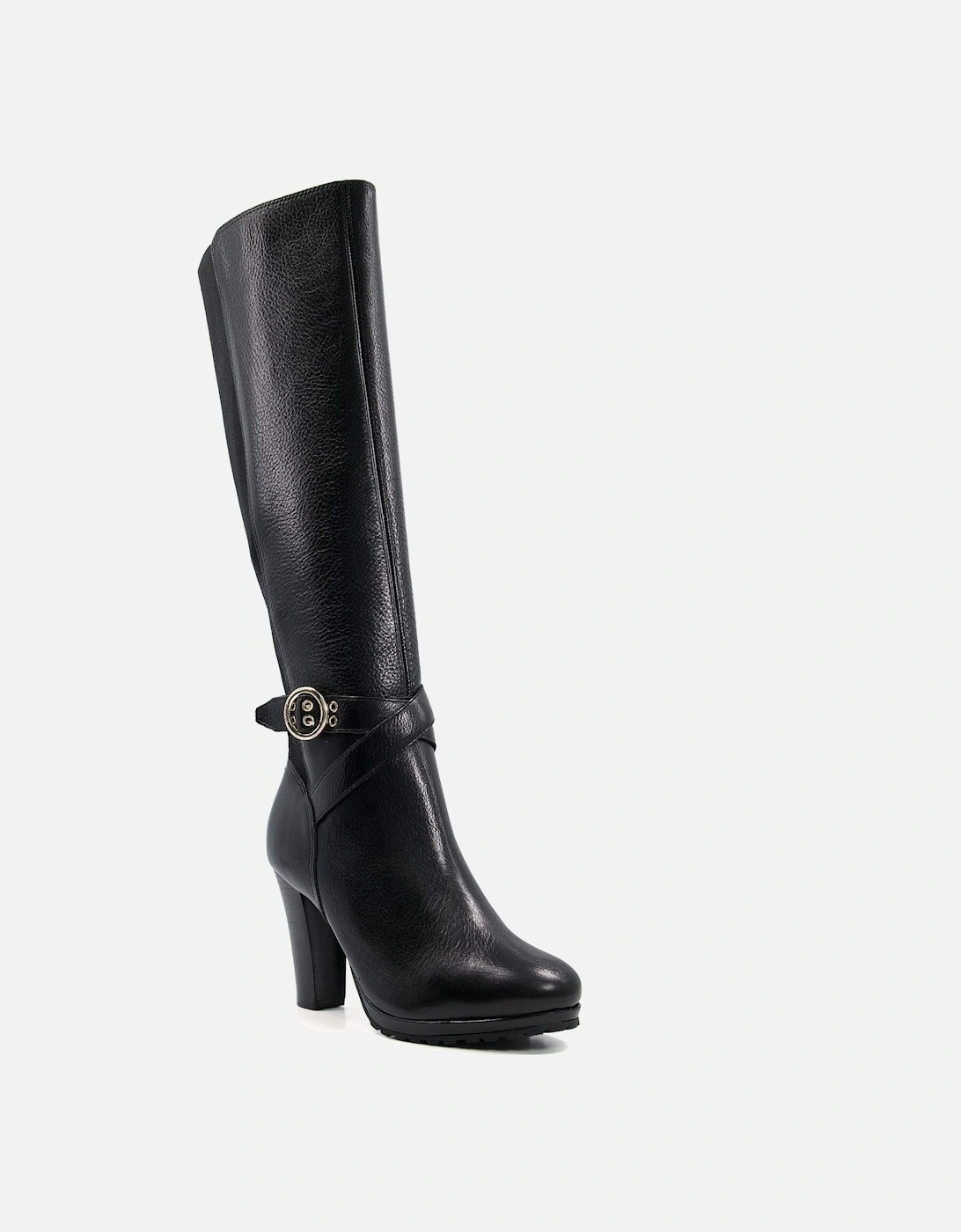 Ladies Sabrena - Buckle-Detail Leather Knee-High Boots, 7 of 6