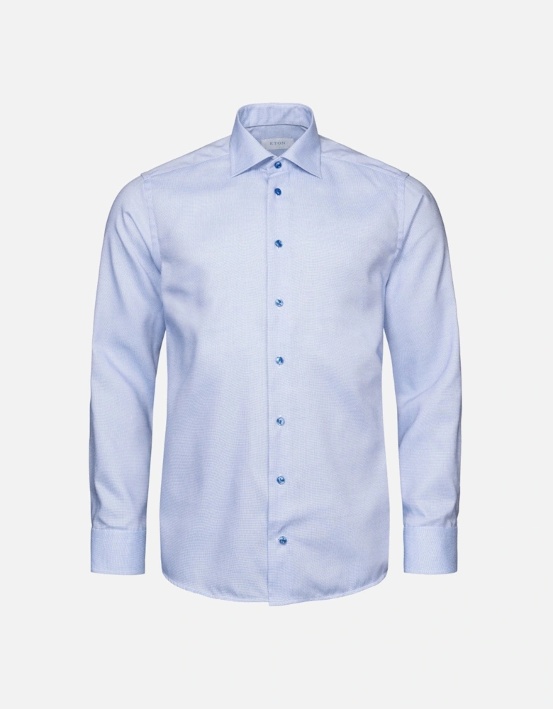 Contemporary Fit Semi Solid Twill Shirt  23 Light Blue