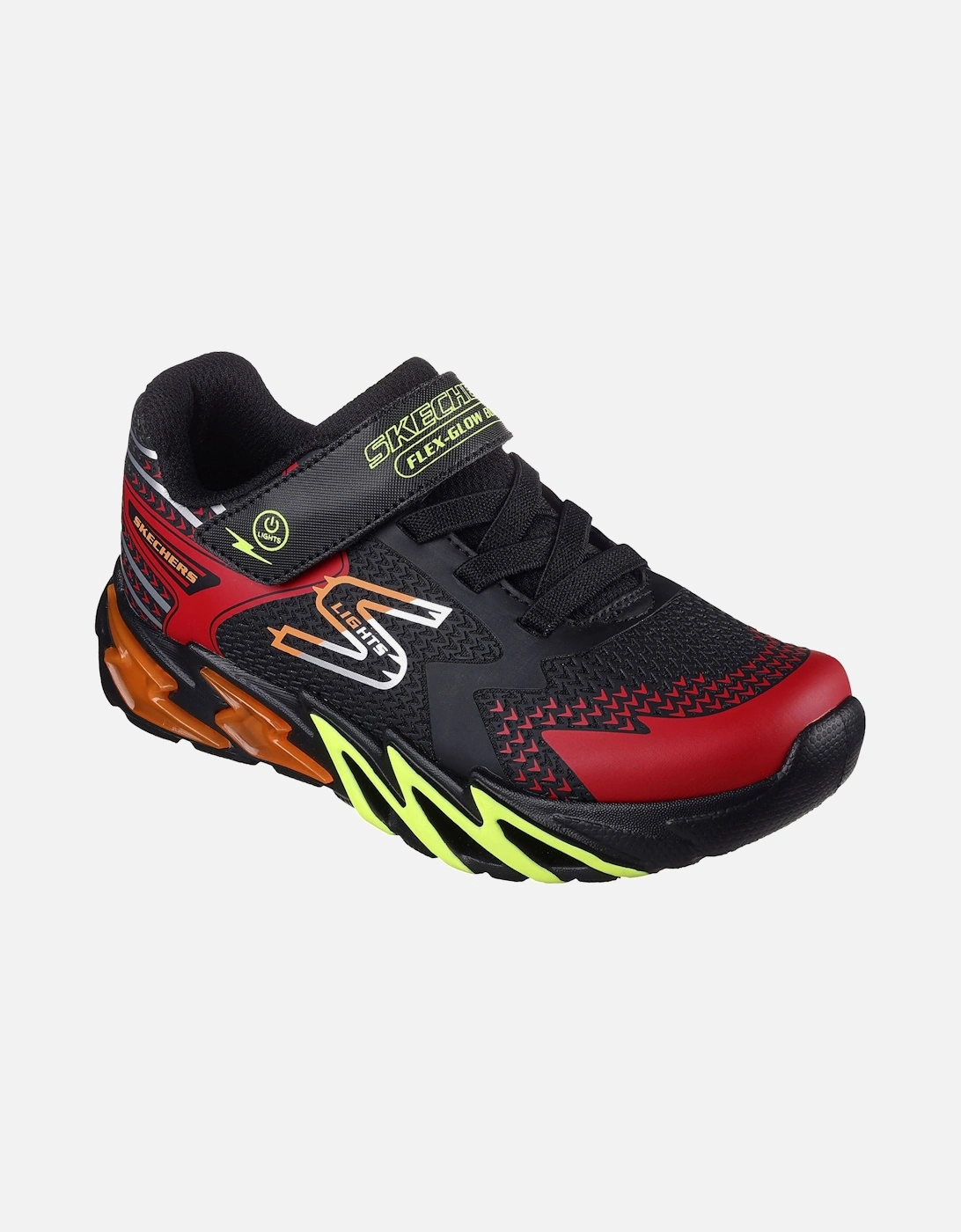 Kids S-Lights Glow Bolt Flashing Light Up Trainers - Black/Red