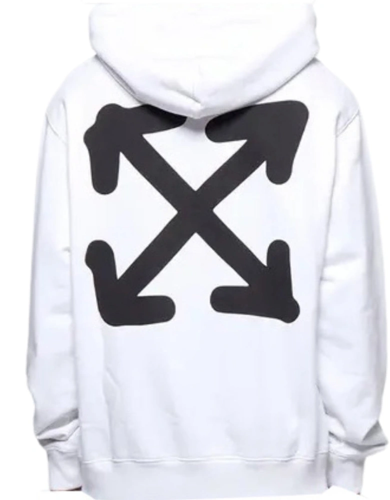 Off White Face Arrow Slim Fit White Hoodie