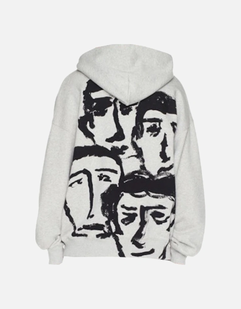 Face Design Skate Fit Grey Hoodie