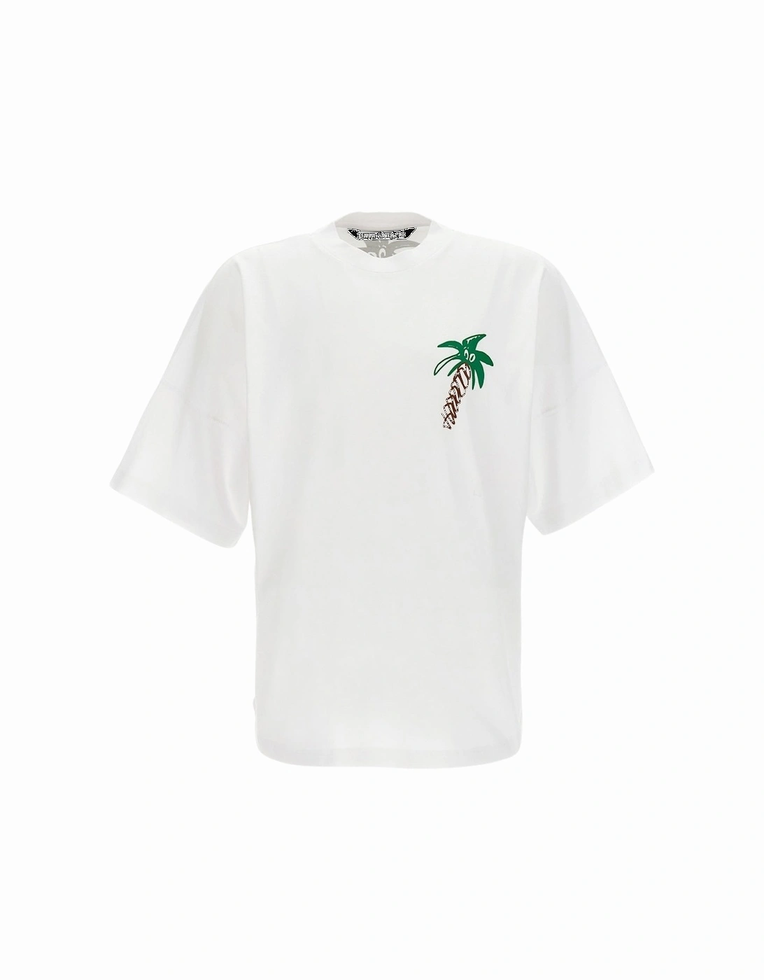 Sketchy Palm Tree Design Oversized Fit White T-Shirt, 3 of 2