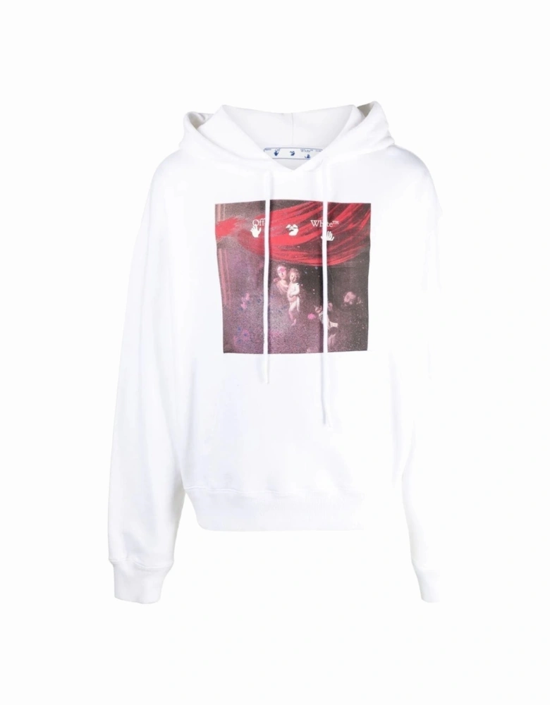 Sprayed Caravaggio Oversized White Hoodie