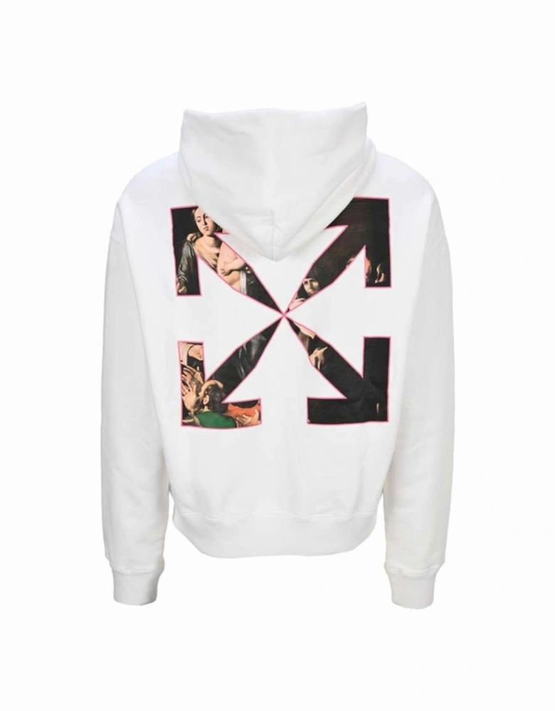 Sprayed Caravaggio Oversized White Hoodie