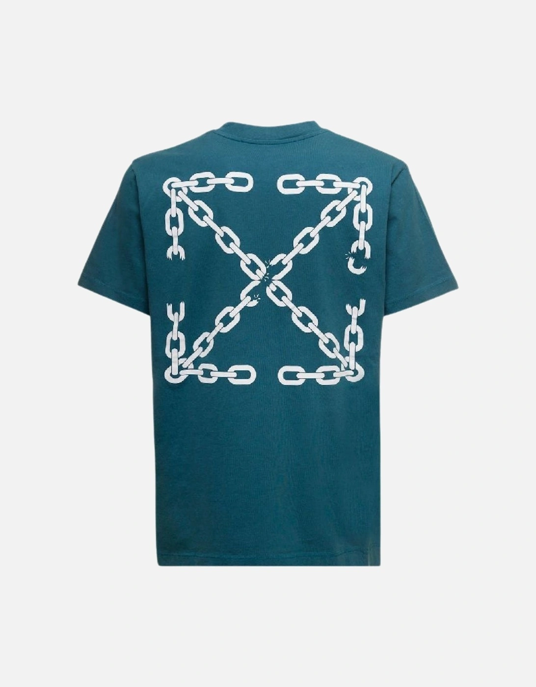 Chain Arrow Design Slim Fit Duck Green T-Shirt