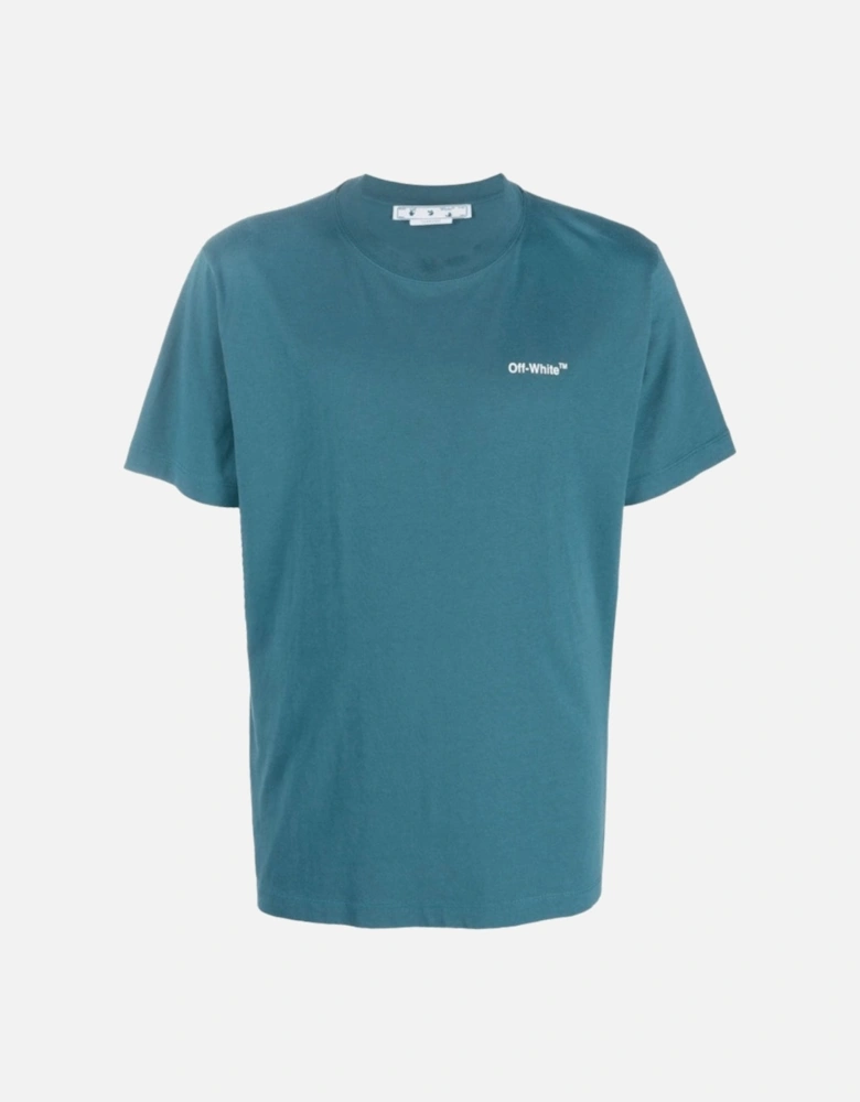 Chain Arrow Design Slim Fit Duck Green T-Shirt