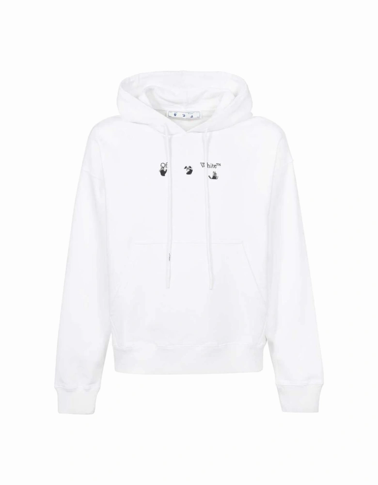 Marker Stencil Logo White Hoodie