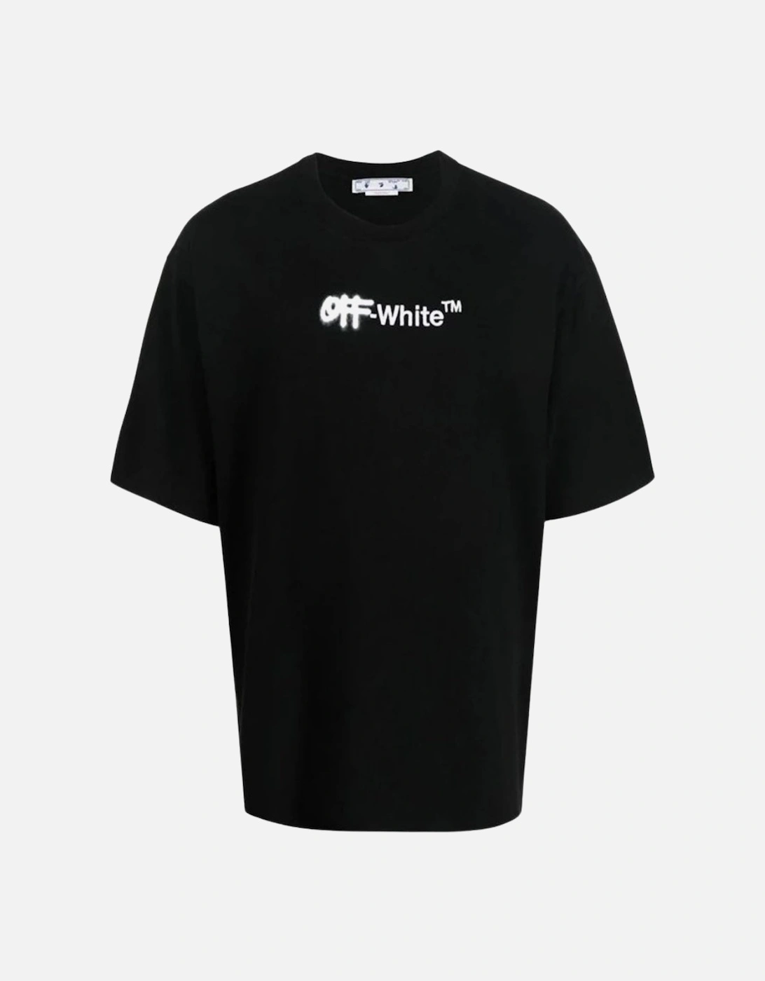 Off White Spray Helvetica Logo Oversized Fit Black T Shirt, 3 of 2