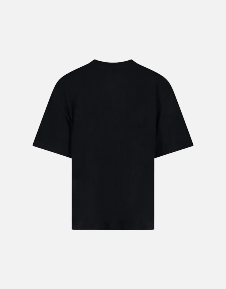 Spray Helvetica Logo Oversized Fit Black T-Shirt