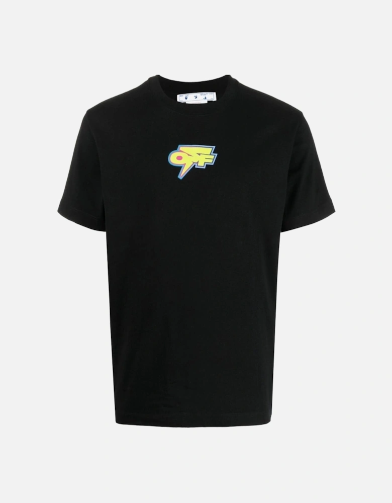 Degrade Thunder Logo Slim Fit Black T-Shirt