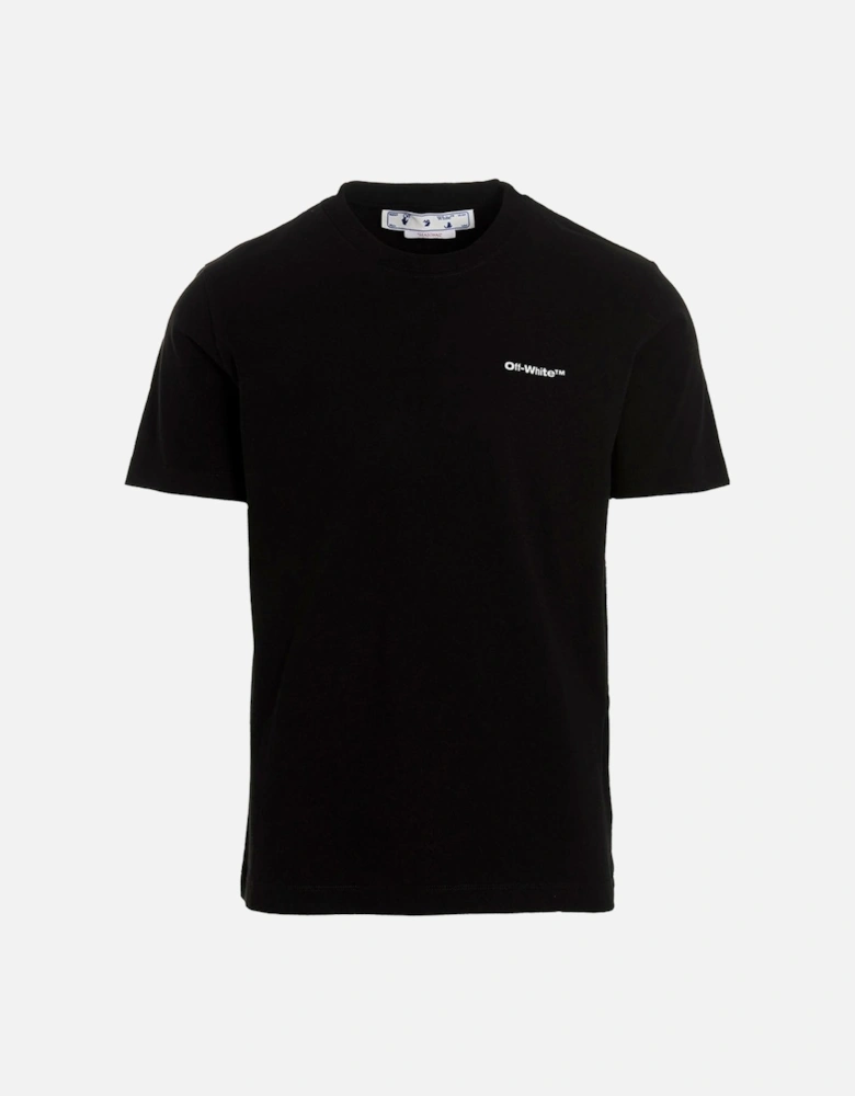 Wave Out! Design Slim Fit Black T-Shirt