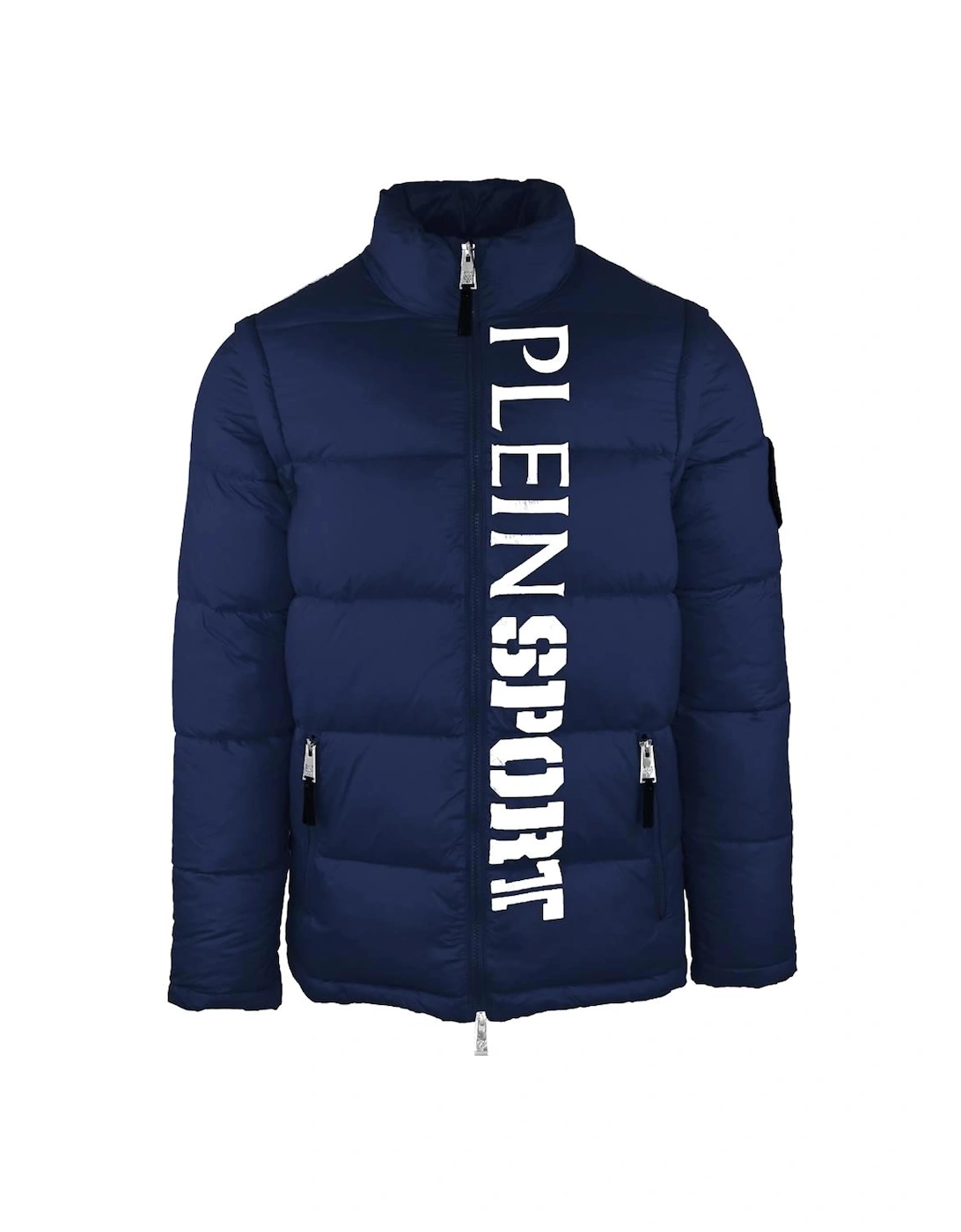 Plein Sport Vertical Logo Padded Navy Jacket, 3 of 2