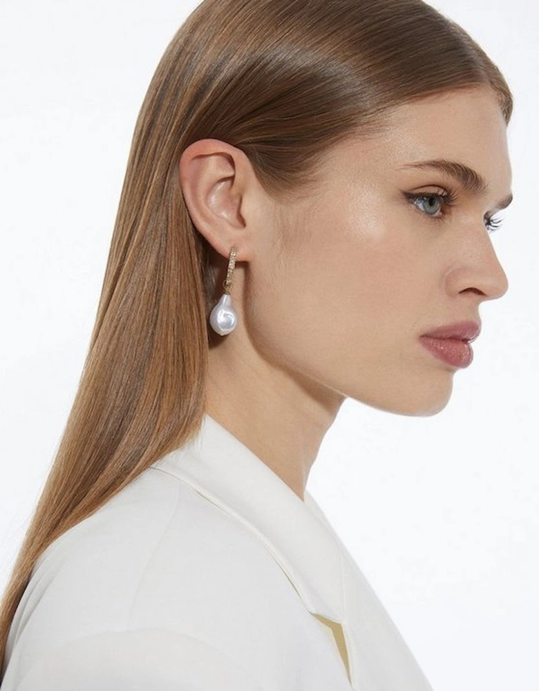 Diamante Statement Pearl Earring