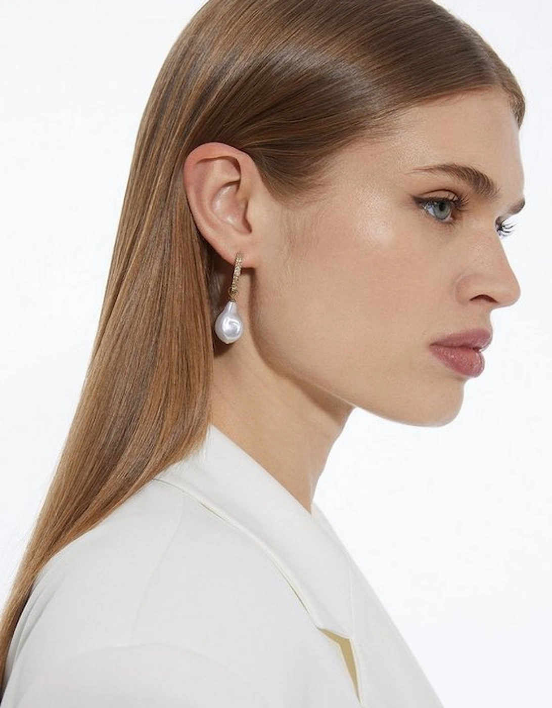 Diamante Statement Pearl Earring, 2 of 1