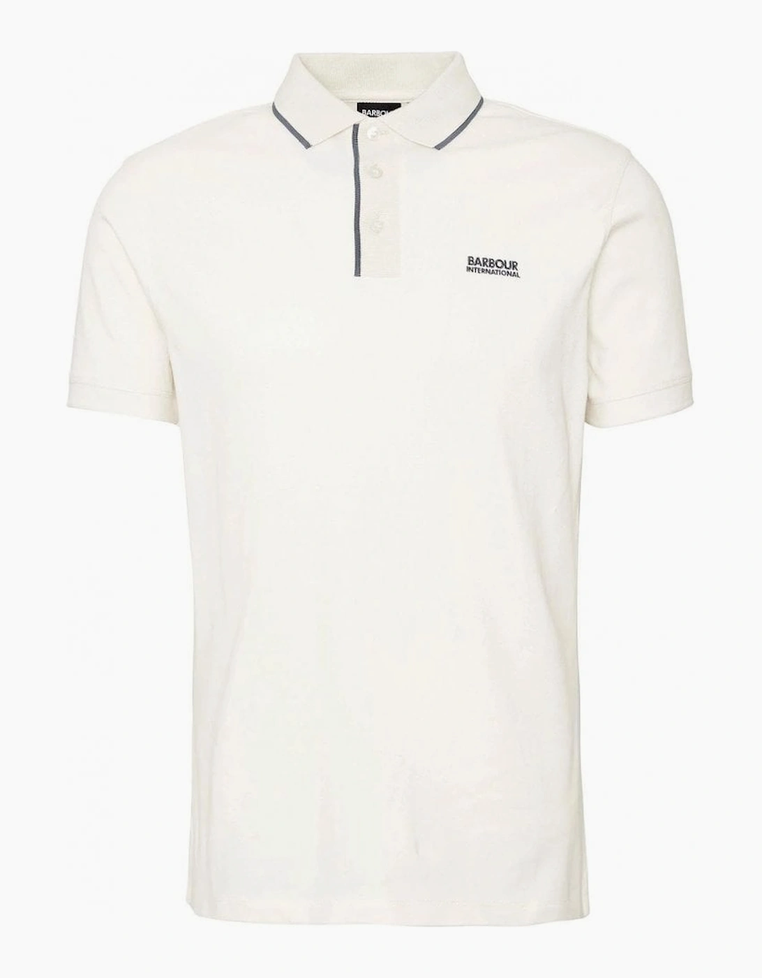 Barbour International Men's Barbour International Men's Moor Dove Grey Tipped Polo Shirt.