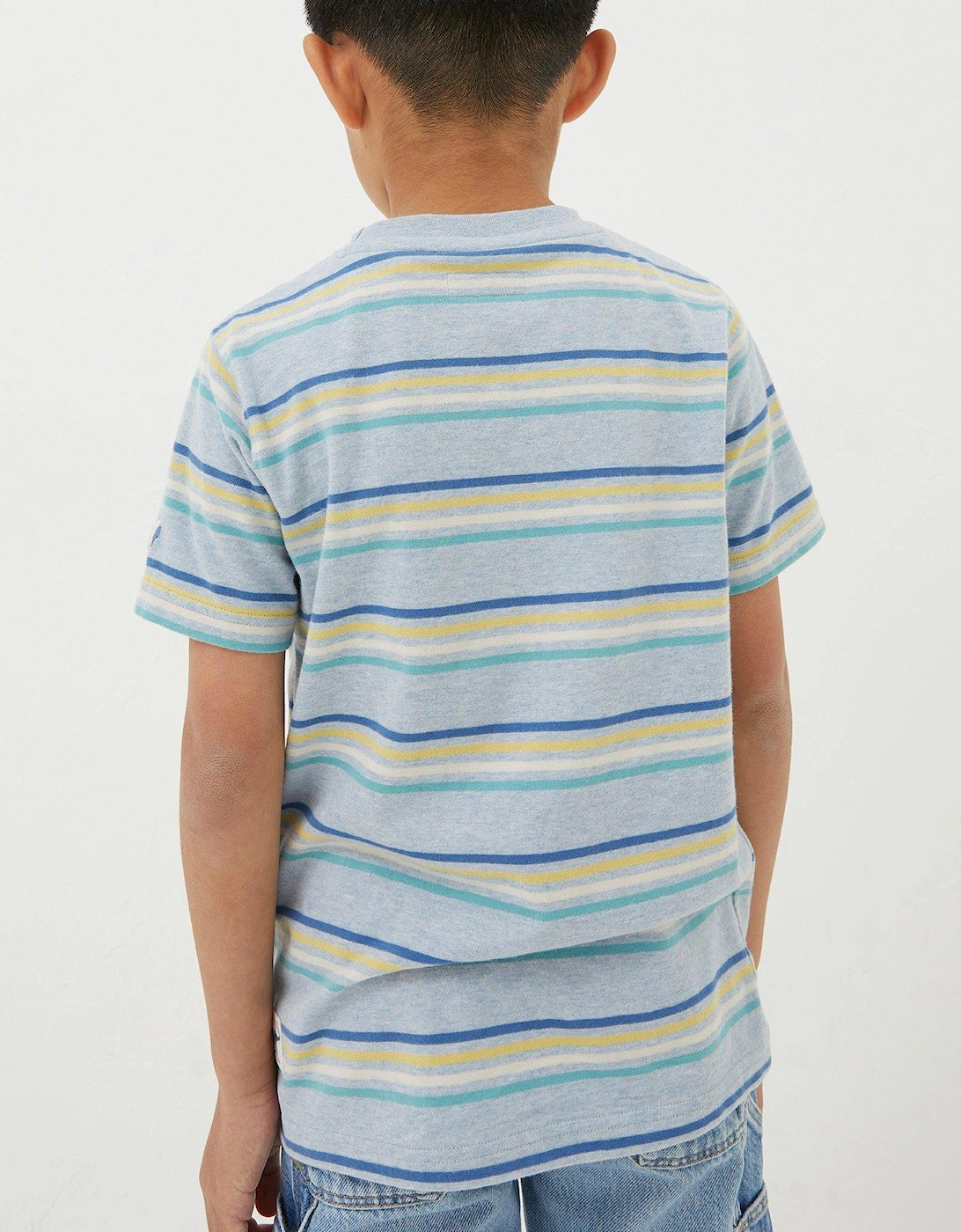Boys Breton Stripe T Shirt - Blue Marl