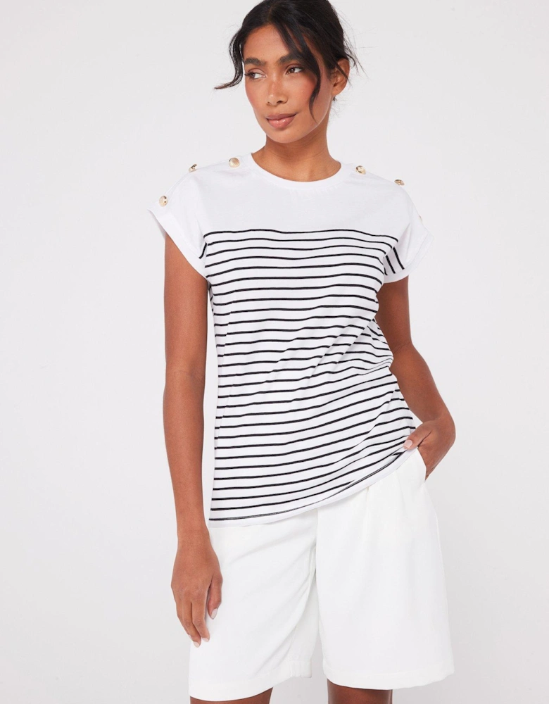 Striped Military Top