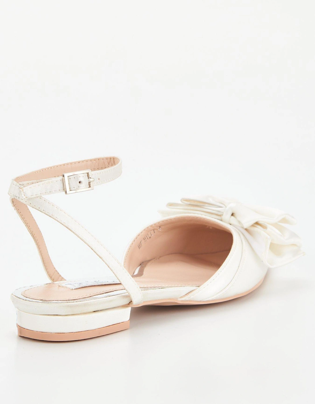 Be Mine Bridal Wide Fitting Milli Bow Front Flat Shoe - Ivory