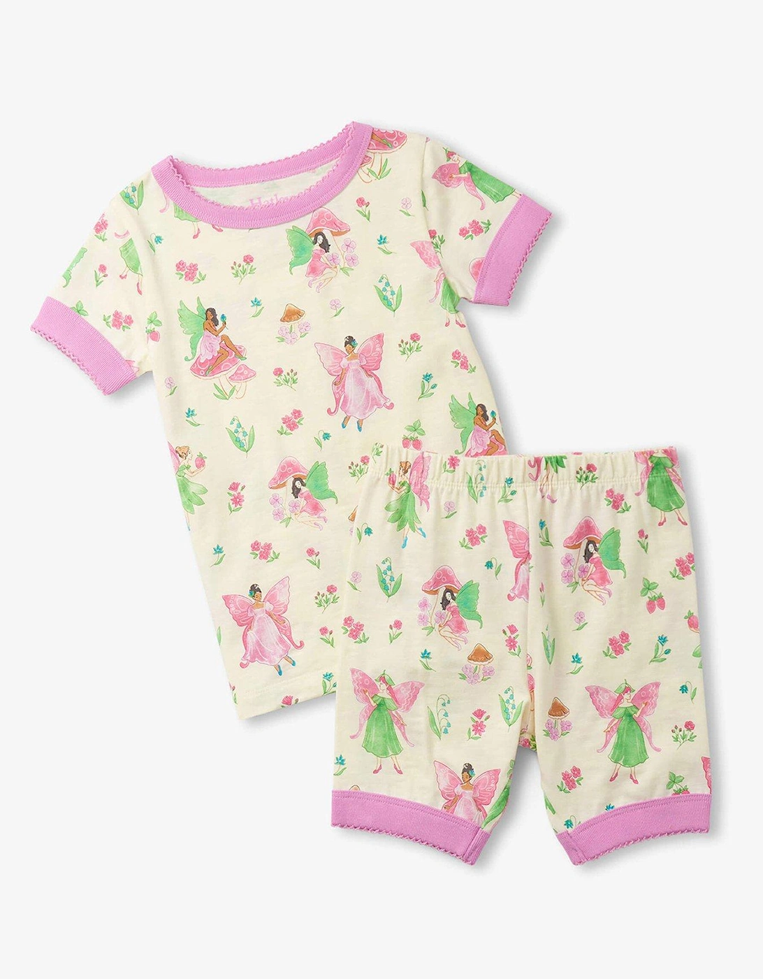 Girls Forest Fairies Cotton Short Pyjama Set - Cannoli Cream, 2 of 1