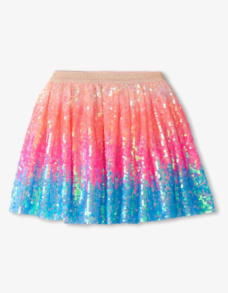 Girls Happy Sparkly Sequin Tulle Skirt - Pink